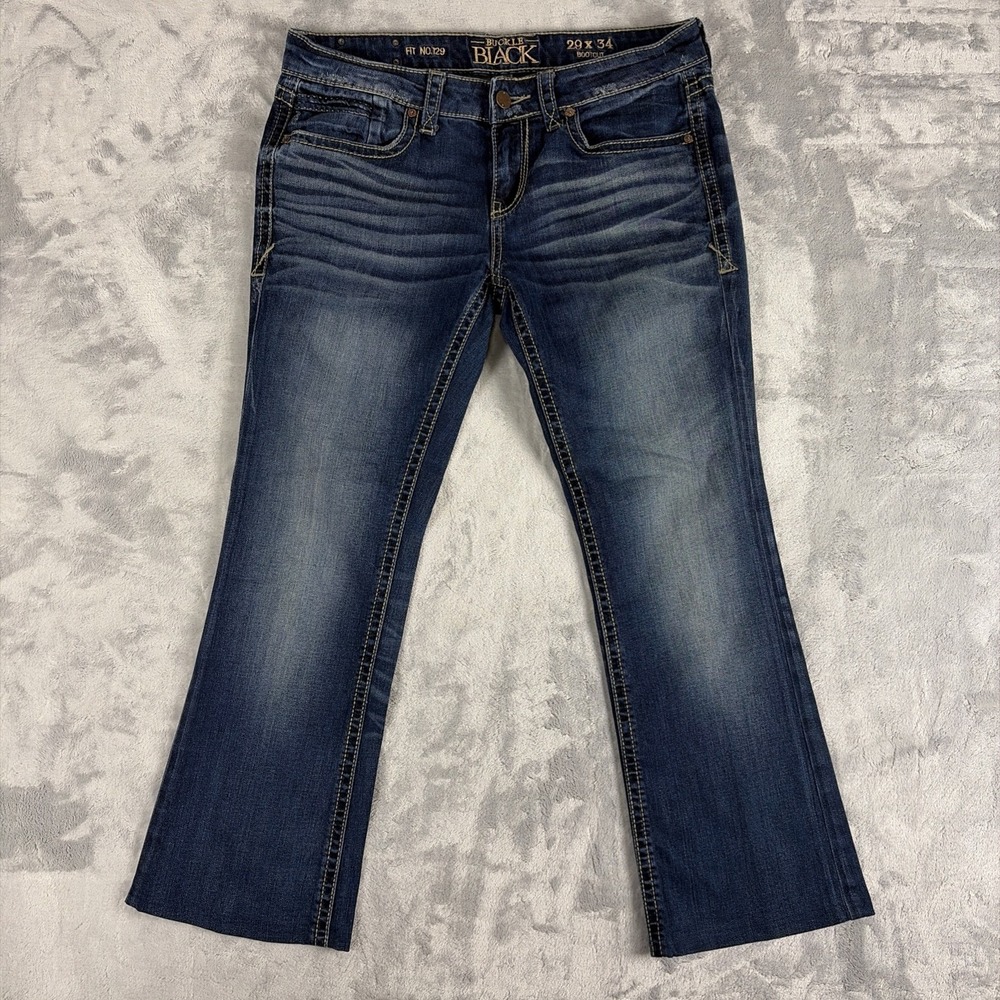Buckle Black Women's Bootcut Jeans Fit No.129 29x27 Dark Wash